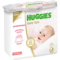האגיס מגבונים בתוספת תחליב מכיל ויטמין E וללא אלכוהול מארז רביעייה HUGGIES