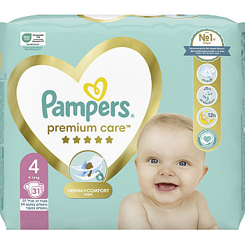 פמפרס פרימיום חיתולים מידה 4 Pampers