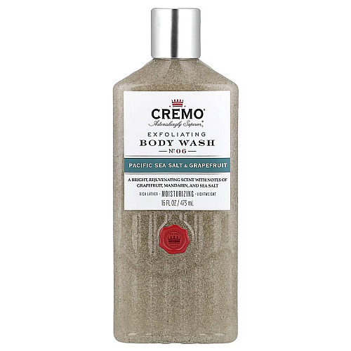 סבון רחצה לפילינג מס' 06 מלח ים ואשכולית לגבר 473 מ"ל - CREMO