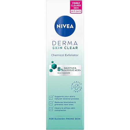 ניוואה DERMA SKIN CLEAR תכשיר לילה מרוכז לקילוף עדין וחידוש של העור 40 מ"ל - מבית NIVEA