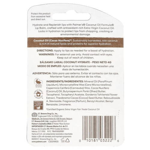 שפתון נוסחת שמן קוקוס עם ויטמין E אריזה 1 יחידות - Palmer's
