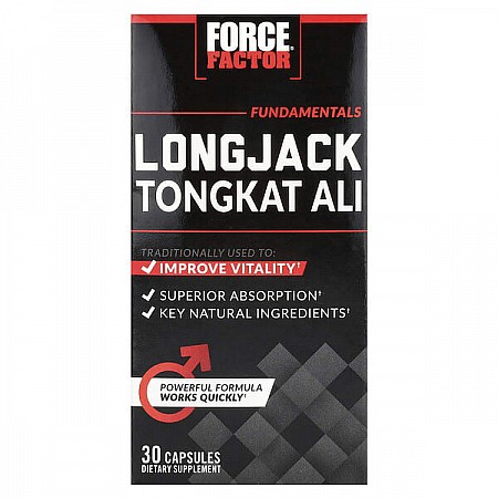 Longjack Tongkat Ali לונג ג'ק טונגקט אלי 500 מ"ג 30 כמוסות - מבית Force Factor