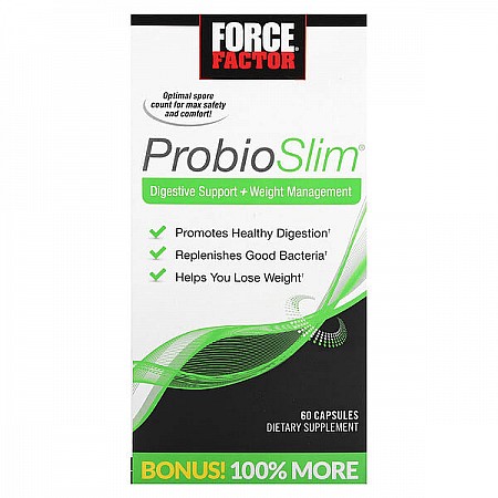 ProbioSlim תמיכה במערכת העיכול + ניהול משקל 60 כמוסות - מבית Force Factor