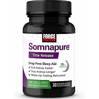 Somnapure + מלטונין עזר שינה טבעי 30 טבליות - מבית Force Factor