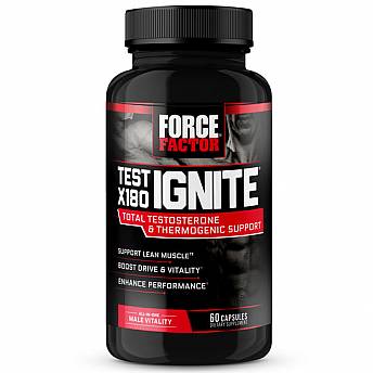 Test X180 Ignite טסטוסטרון ושורף שומן 60 כמוסות - מבית Force Factor