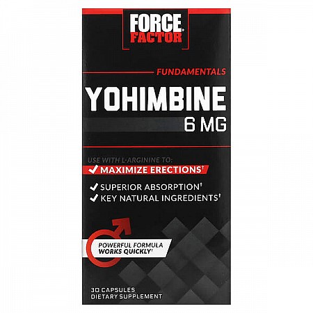 Yohimbine יוהימבין 6 מ"ג 30 כמוסות - מבית Force Factor