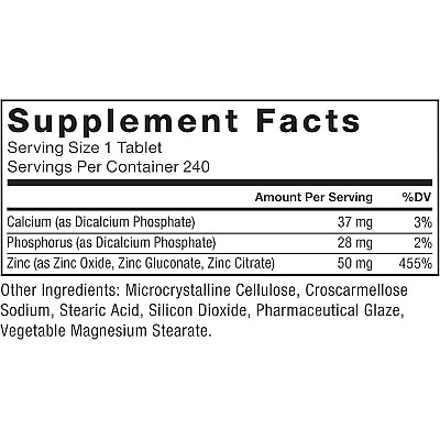 אבץ 50 מ"ג 240 טבליות - מבית Force Factor