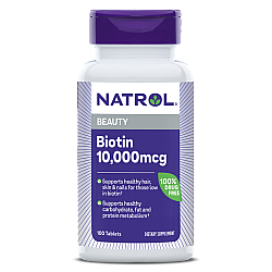 ביוטין 10,000 מקג עם סידן - 100 טבליות מבית NATROL