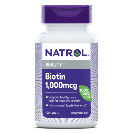 ביוטין 1000 מק"ג - 100 טבליות מבית NATROL