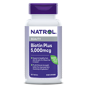 ביוטין פלוס 5,000 מק"ג עם לוטאין - 60 טבליות מבית NATROL
