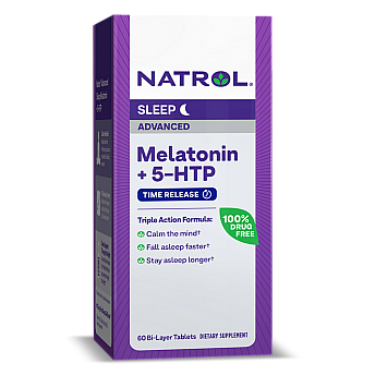 מלטונין + 5-HTP‏ שינה מתקדמת 60 טבליות - מבית Natrol