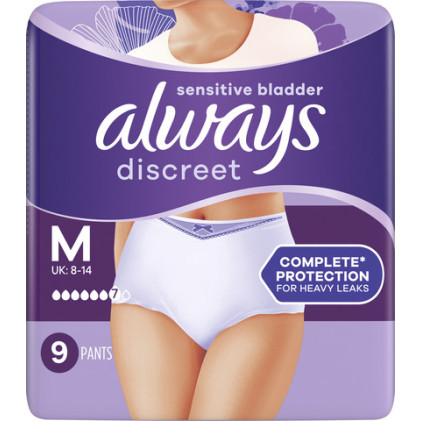 אולוויז דיסקרט תחתונים אלסטיים לבריחת שתן מדיום בינוני 9 יחידות