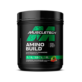 Amino Build חומצות אמינו BCAA תערובת אלקטרוליטים - תות ואבטיח - 593 גרם - מבית MuscleTech