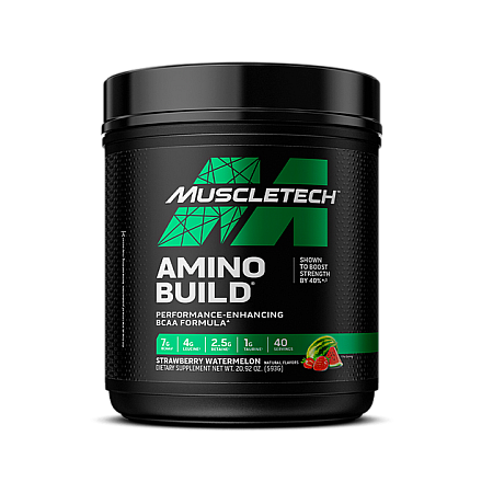 Amino Build חומצות אמינו BCAA תערובת אלקטרוליטים - תות ואבטיח - 593 גרם - מבית MuscleTech