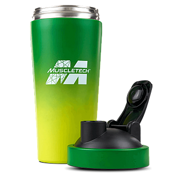 בקבוק שייקר פלדת אל-חלד ירוק/צהוב 739 מ"ל - מבית MuscleTech