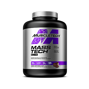 גיינר Mass Tech Elite בטעם עוגת פאדג' שוקולד 2.72 ק"ג - מבית MuscleTech