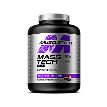 גיינר Mass Tech Elite בטעם עוגת פאדג' שוקולד 2.72 ק"ג - מבית MuscleTech