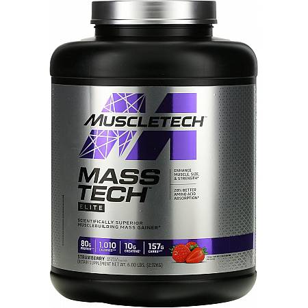 גיינר Mass Tech Elite בטעם תות 2.72 ק"ג - מבית MuscleTech