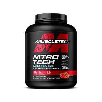 חלבון מי גבינה איזולט Nitro-Tech‎ - תות - 1.81 ק"ג - מבית MuscleTech
