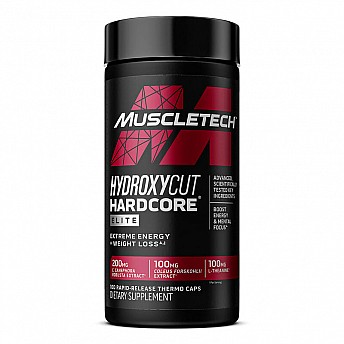 שורף שומן Hydroxycut Hardcore Elite‏ בשחרור מהיר 100 כמוסות - מבית MuscleTech