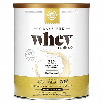 אבקת חלבון סולגאר מֵי גבינה Whey To Go ללא טעם - משקל 1044 גרם מבית SOLGAR