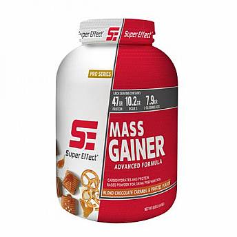 מאס גיינר MASS GAINER סופר אפקט דלי טעם שוקולד בלונדי קרמל בייגלה - משקל 4.5 ק"ג - מבית Super Effect