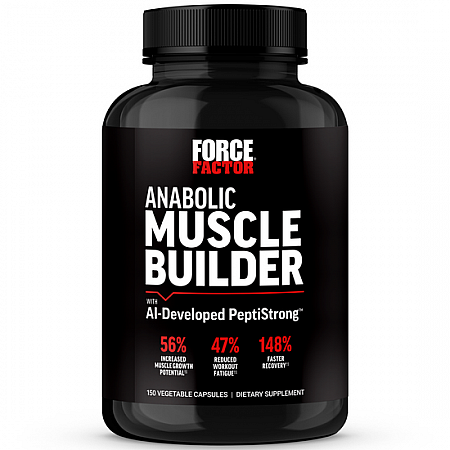 Anabolic Muscle Builder בונה שרירים אנאבולי עם PeptiStrong שפותח בבינה מלאכותית - 150 כמוסות צמחיות - מבית Force Factor