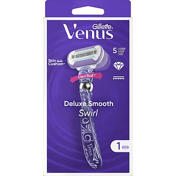 ג'ילט ונוס DELUXE SMOOTH סווירל מכשיר גילוח רב פעמי + סכין 1 - מבית Gillette