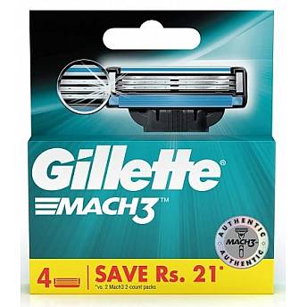 ג'ילט מאך 3 סכיני גילוח רב פעמי 4 סכינים - מבית Gillette