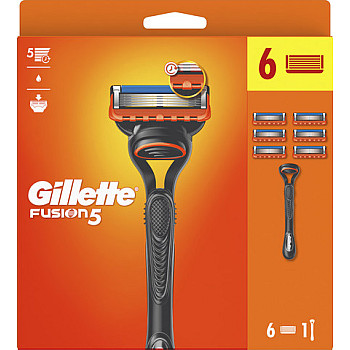 ג'ילט פיוז'ן 5 מכשיר + 6 סכיני גילוח - מבית Gillette