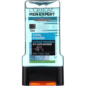 לוריאל מן אקספרט Icy-Caps ג'ל רחצה קר לגבר 300 מ"ל - מבית L'OREAL