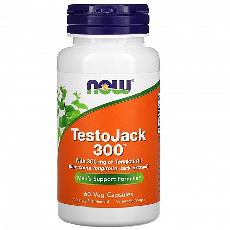 Testojack 300 תוסף לשיפור תפקוד מיני לגברים 300 מ"ג 60 כמוסות - מבית NOW FOODS