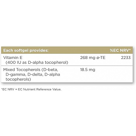 ויטמין E סולגאר 268 מ"ג ממקור טבעי 400 יחב"ל - 50 כמוסות רכות - מבית SOLGAR