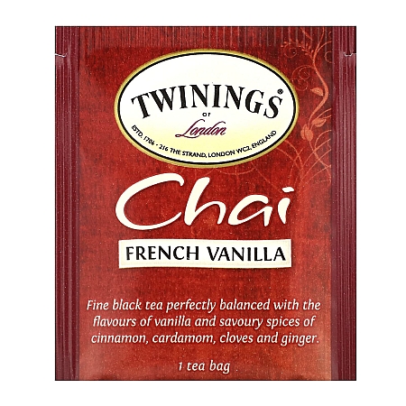 מחיר טווינינגס תה צ׳אי וניל צרפתי Chai בשקיות 20 יחידות - מבית Twinings