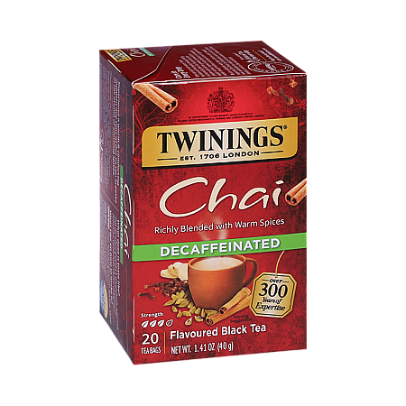 מחיר טווינינגס תה שחור בטעם צאי נטול קפאין 20 שקיקי - מבית Twinings
