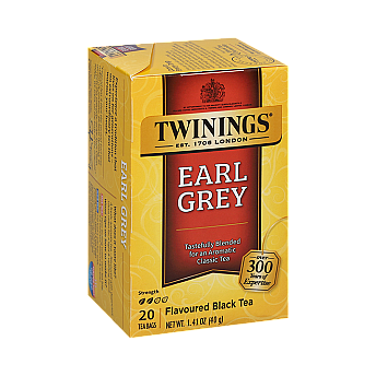 תה טווינינגס ארל גריי נטול קפאין Earl Grey בשקיות 20 יחידות - מבית Twinings