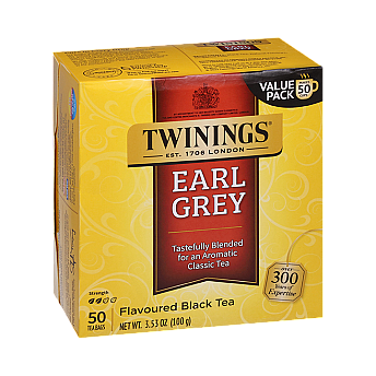 תה שחור טווינינגס ארל גריי Earl Grey בשקיות 100 יחידות - מבית Twinings