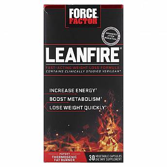 LeanFire נוסחה לירידה במשקל בעלת פעולה מהירה 30 כמוסות - מבית Force Factor