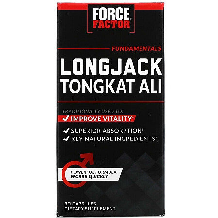 מחיר Longjack Tongkat Ali לונג גק טונגקט אלי 500 מג 30 כמוסות - מבית Force Factor