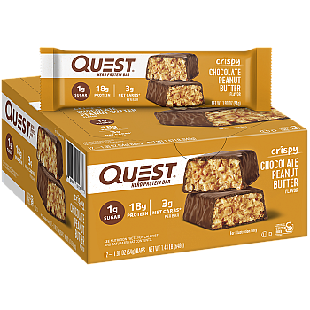 חטיף חלבון DIPPED בטעם שוקולד וחמאת בוטנים 12 חטיפים - מבית Quest Nutrition