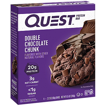 חטיף חלבון בטעם דאבל שוקולד 4 חטיפים - מבית Quest Nutrition