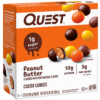 סוכריות חלבון מצופות חמאת בוטנים 4 אריזות - מבית Quest Nutrition
