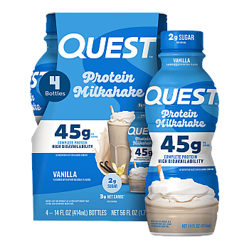 קפה קר שייק עם חלבון וניל לאטה 4 בקבוקים - מבית Quest Nutrition