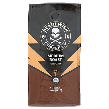 קפה טחון קלייה בינונית 283 גרם - מבית Death Wish Coffee