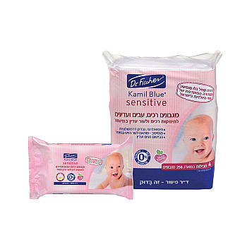 רביעיית מגבוני קמיל בלו סנסיטיב 4*64 יחידות - ד"ר פישר