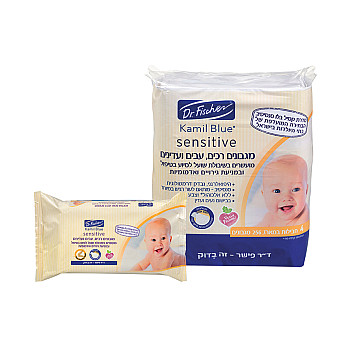 רביעיית מגבוני קמיל בלו סנסיטיב שיבולת שועל 4*64 יחידות - ד"ר פישר