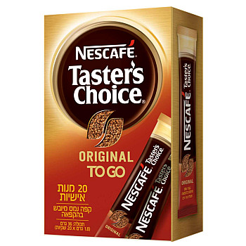 נסקפה קפה טסטר צ'ויס לדרך TO GO טוגו 20 מנות אישיות