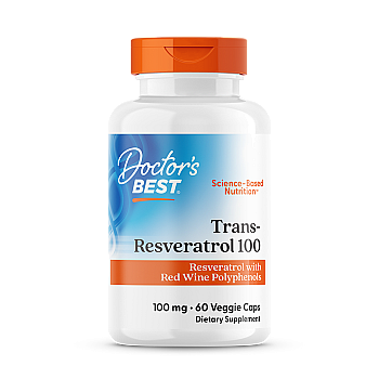 טרנס רזברטרול 100 מ"ג עם רסווינול 60 כמוסות - מבית Doctor's best