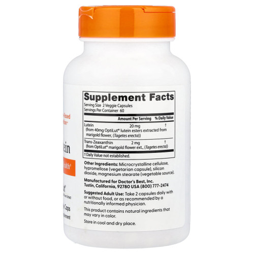 לוטאין 10 מ"ג עם זיאקסנתן - 120 כמוסות מבית Doctor's best