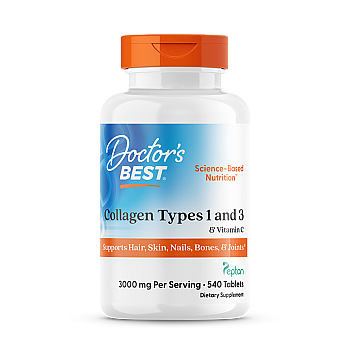 קולגן סוג 1 ו-3 ‏3,000 מ"ג וויטמין C תכולה 540 טבליות - מבית Doctor's best